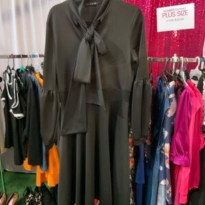 Dresses Women's Black Maxi Tie-Neck Dress